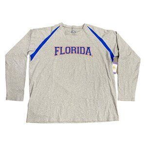 Campus Drive Mens XXL Gray Florida Tshirt Gators Embroidered Long Sleeve Cotton